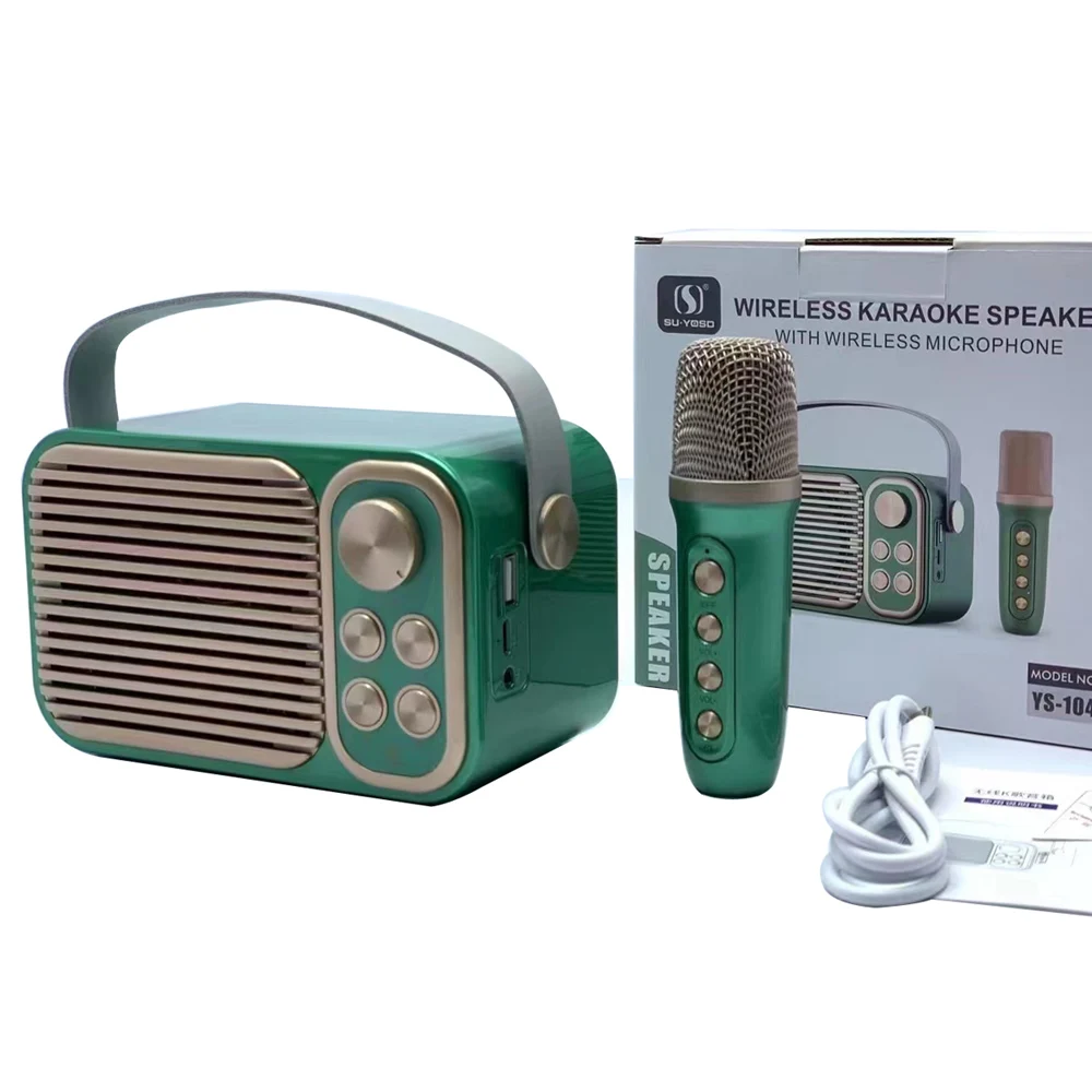 SU.YOSD newest Single Wireless Mic Cheap Ktv Microphone 8Hours Play 10W Vocal Cut Outdoor Blue tooth Speaker With Strap