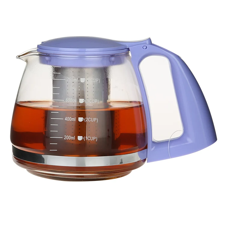 Most Popular Food Grade Tea Kettle Tea Pot with Stainless Steel Infuser Glass Free Coffee & Tea Sets 1 Position,1 Color Printing