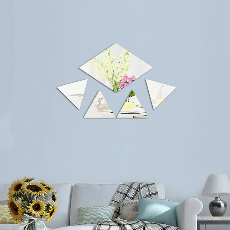 YIYAO Removable Feather Mirror Wall Stickers Decal Art Vinyl Home Room Decoration DIY