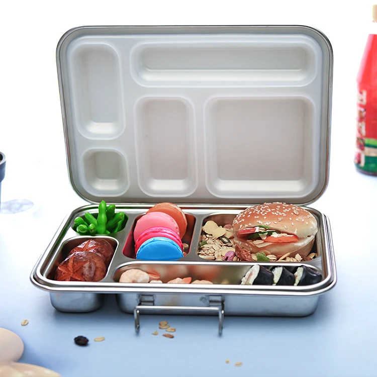 Aohea Eco-friendly Nylon buckle Stainless Steel Leaking Silicone storage boxes & bins Food Container Bento Kids lunchbox