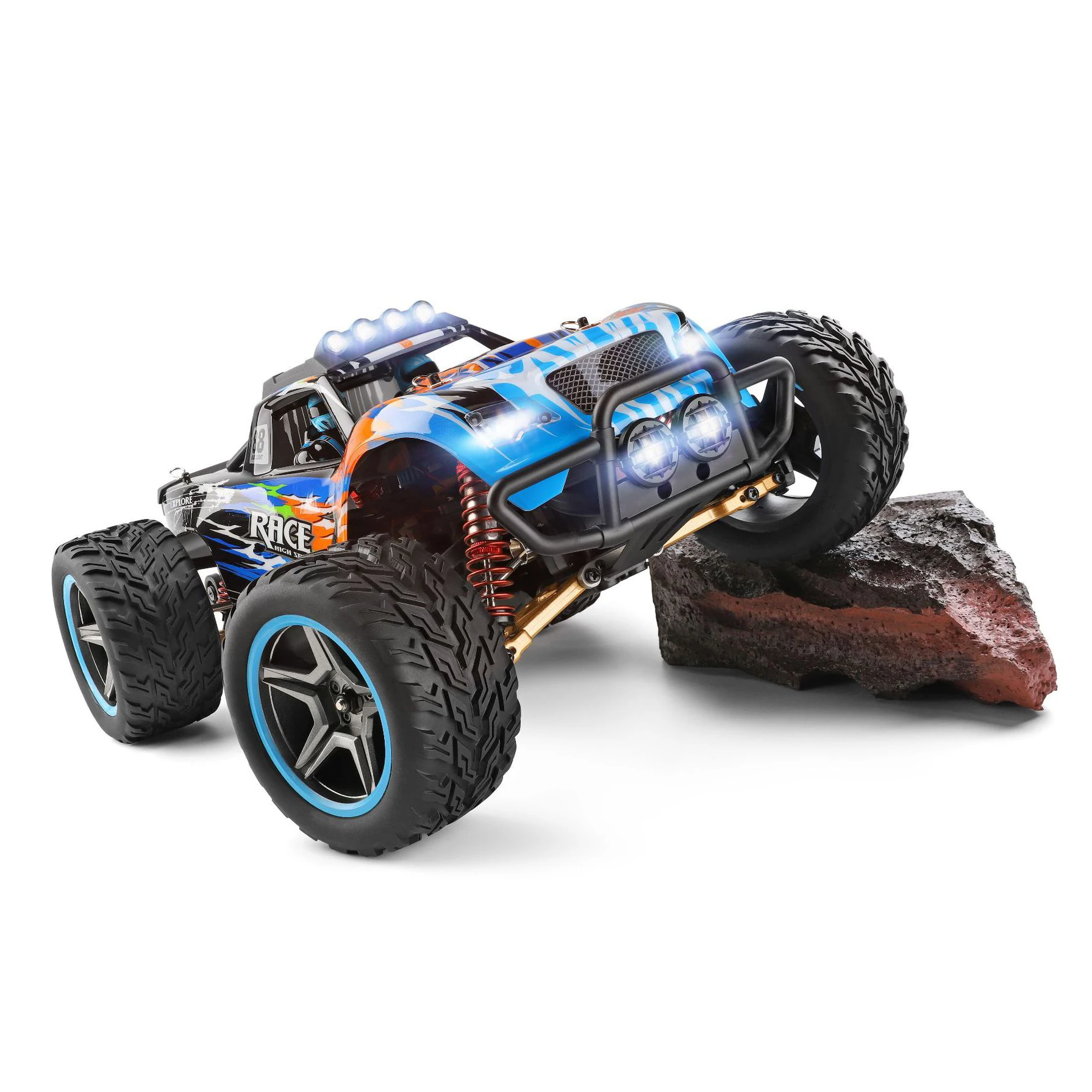 1:10 Wltoys 104019 big-legged rtr off-road Brushless high speed fast 55km/h Adjustable Rock Crawler 4WD big led light RC car 4x4
