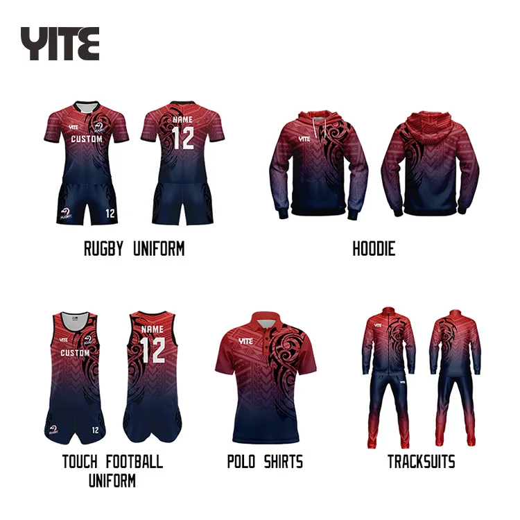 Sublimated New Zealand Maori Printing Rugby League Jerseys Shorts Kits Customization Rugby Wear Uniforms For Men