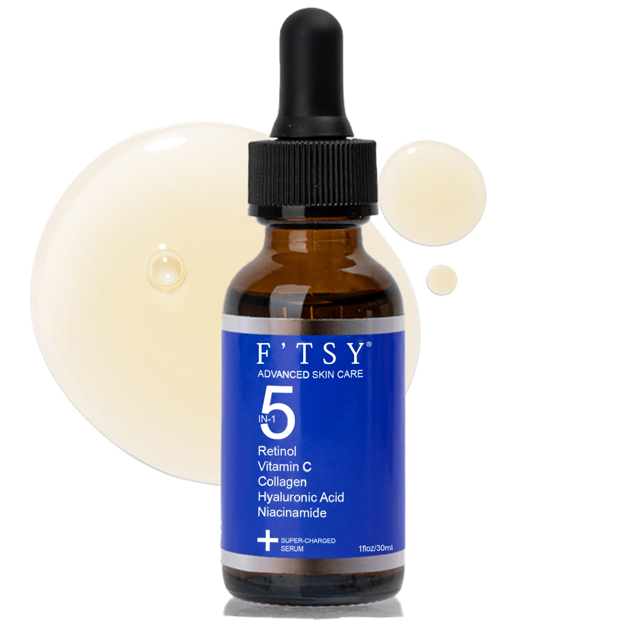 Private Label Vegan Anti Aging 5 In 1 Face Serum Retinol Vitamin C Collagen Hyaluronic Acid Niacinamide Whitening Serum