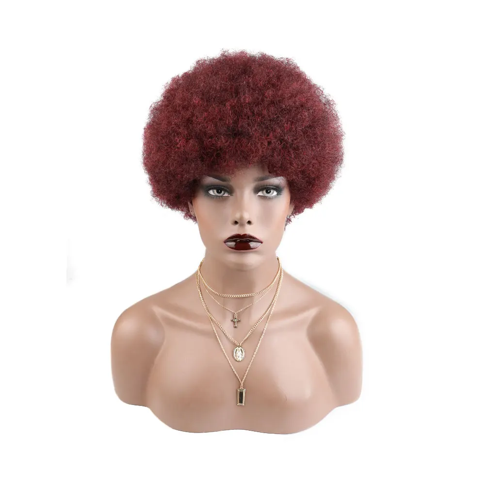 
Парик de cheveux humains bresilienne не transformee африканские Курчавые Кудрявые 100% парик courte афро bouclee pour les femmes noire 