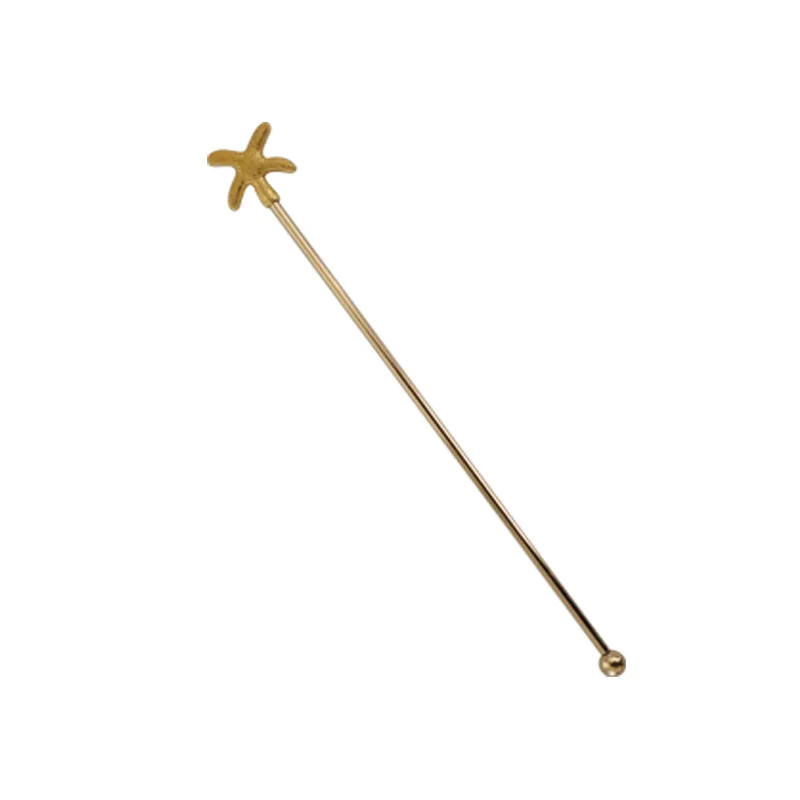 304 Stainless steel fruit pin, novelty fruit stick, multi-color starfish cocktail pick