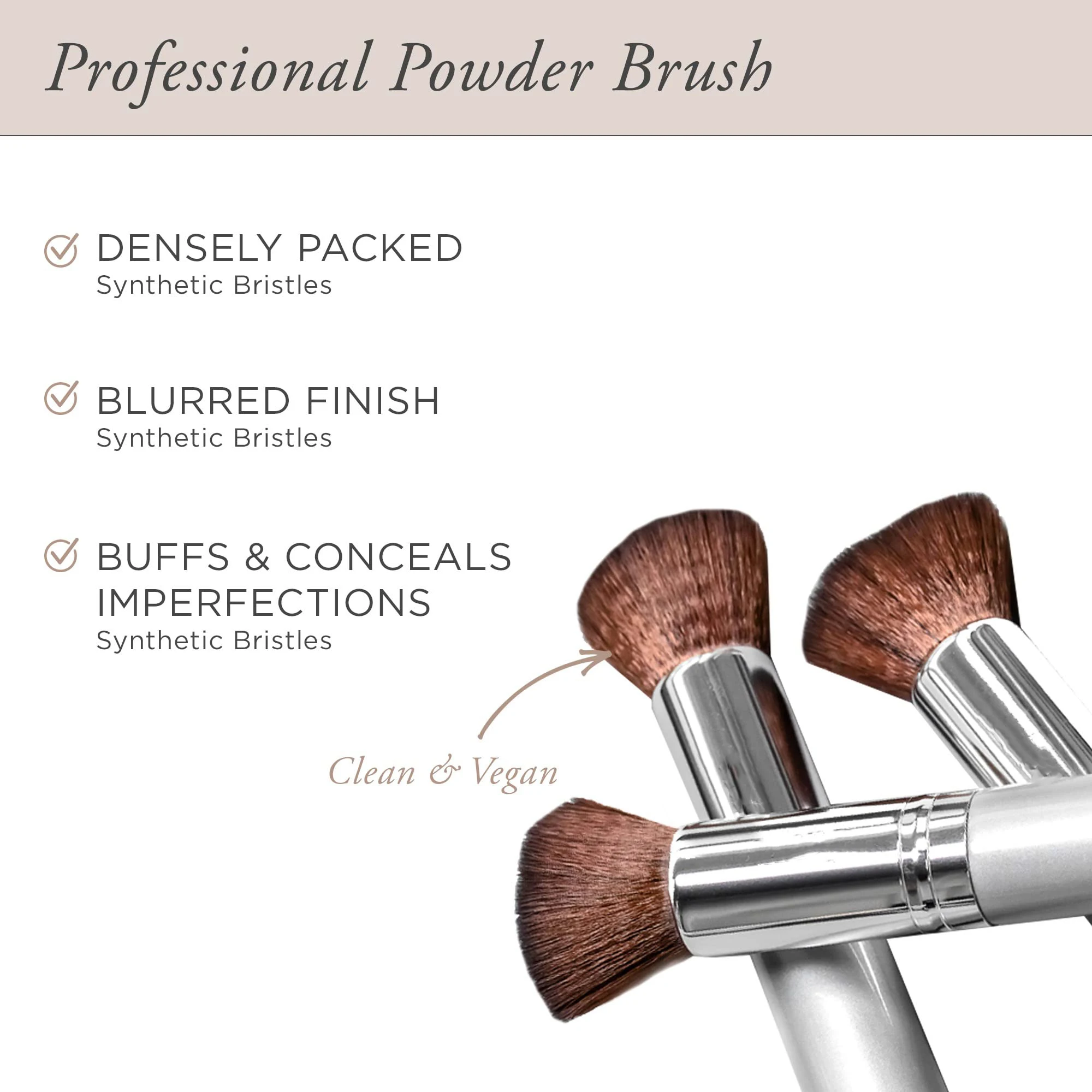 Beauty Synthetic fiber Flat Top Makeup Brush 1 ct Synthetic Hair Cruelty-Free Bristles Used with Foundation for Face