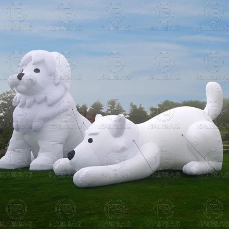 Luminous Giant Inflatable Human Model Light Air Blow Up Art Sculptures Installations White Inflatable Cartoon Character Decor
