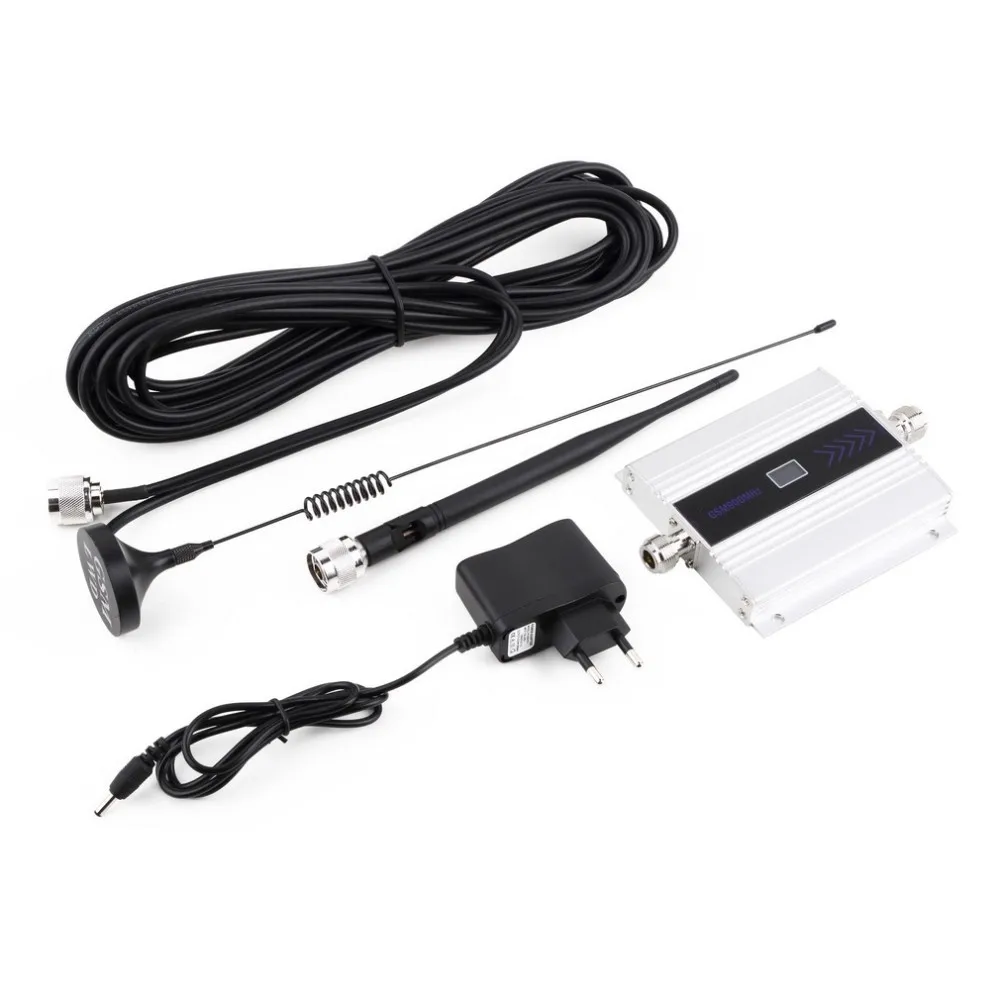 LCD Display Gain GSM 900Mhz Mobile Cell Phone Signal Booster Amplifier RF Repeater Kit GSM Signal Repeater With Cable + Antenna