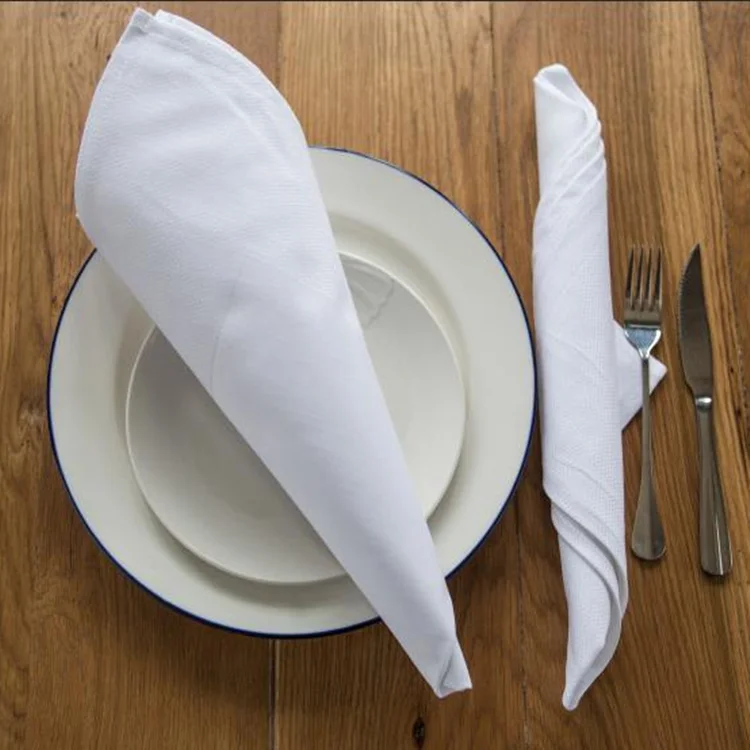 55cm x55cm satin band cotton table napkins