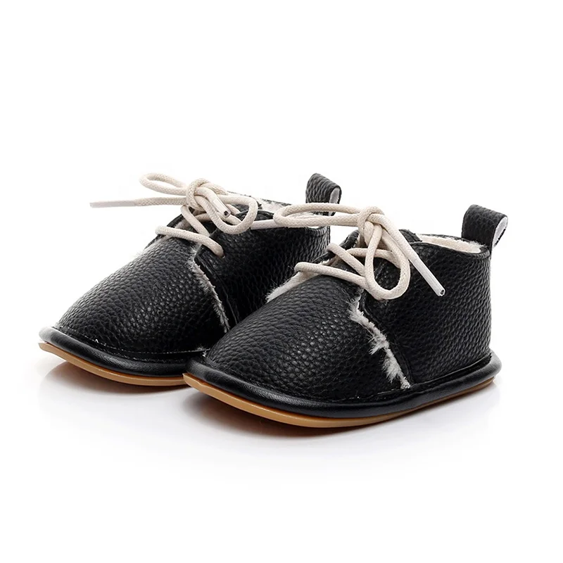 EVERTOP floral printing fluffy inner cow muscle sole PU prewalker moccasins baby winter shoes