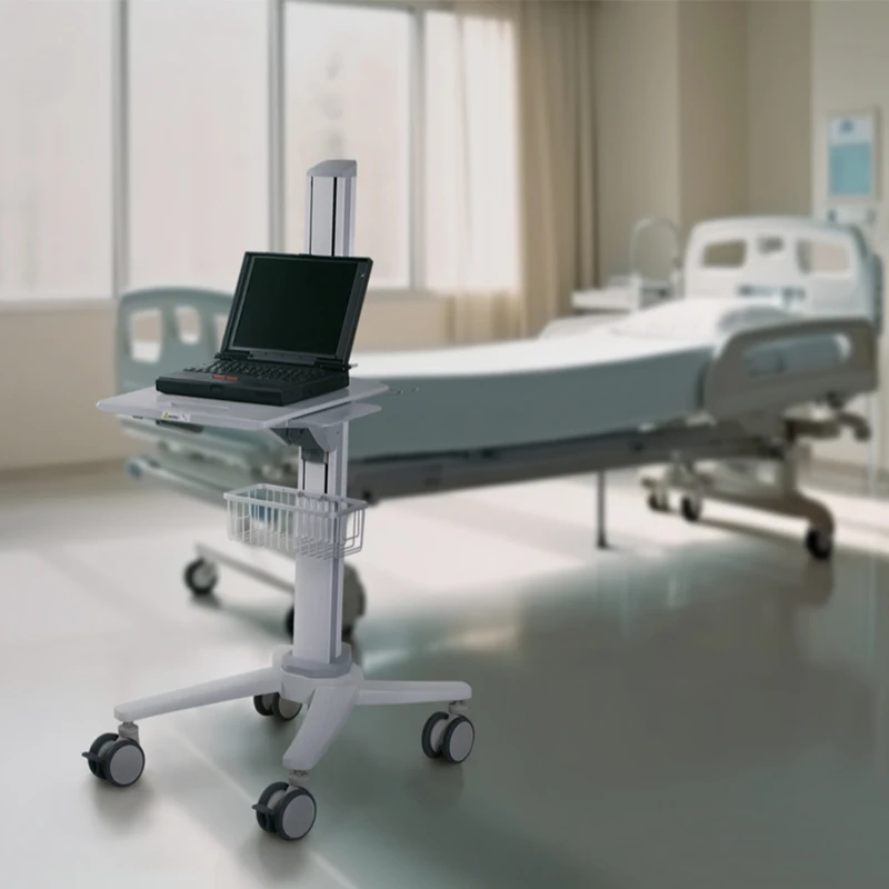 New Pattern Doctor Check-in Cart Nursing Computer Trolley With Wheels And Keyboard Tray Hospital Furniture