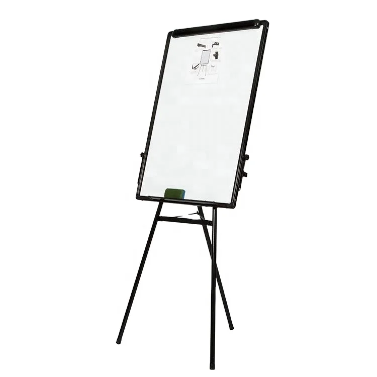 Aluminum frame flip charts whiteboard tripod adjustable height write board for home office supplier