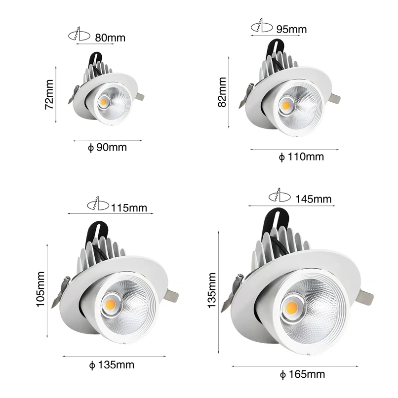 Заводская цена Gimbal Karhi Spotlight Follow Spot Light алюминиевый корпус для светодиод Downlight