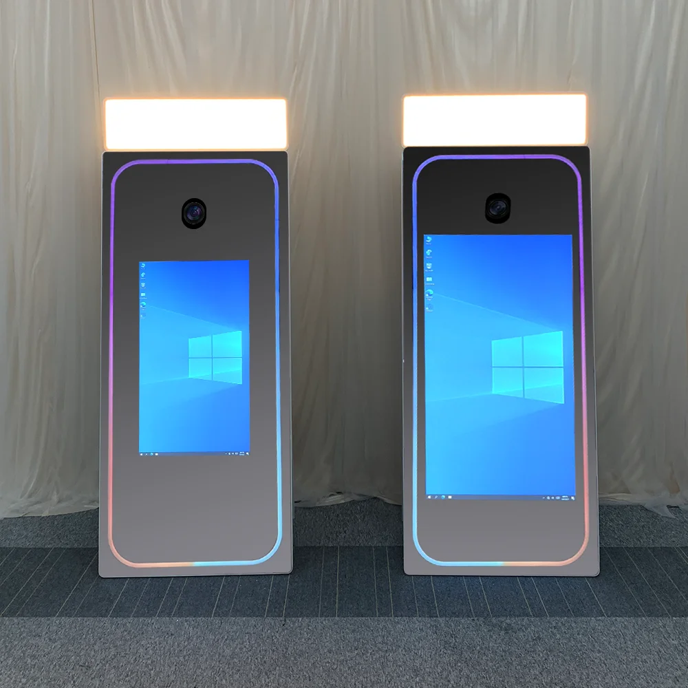 2024 latest trend mirror photo booth salsa with mainboard with big screen photo mirror booth for different party
