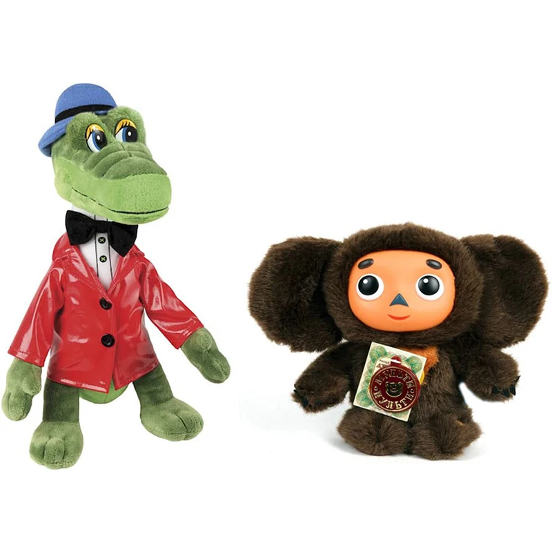 Russian Stuffed toy Cheburashka and his friend Crocodile Gena Talking Music Cheburashka Plush Toy