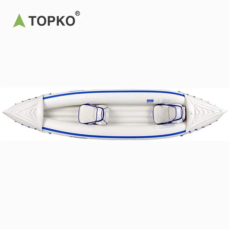 TOPKO buy cheap 3-4 person pvc inflatable surfing fishing kayak pedal folding rowing canoe boats for bulk sale
