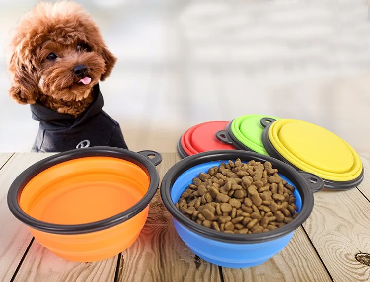 Hot Selling Collapsible Pet Dog Bowl,Silicone Portable Foldable Water Bowls with Carabiner Clip
