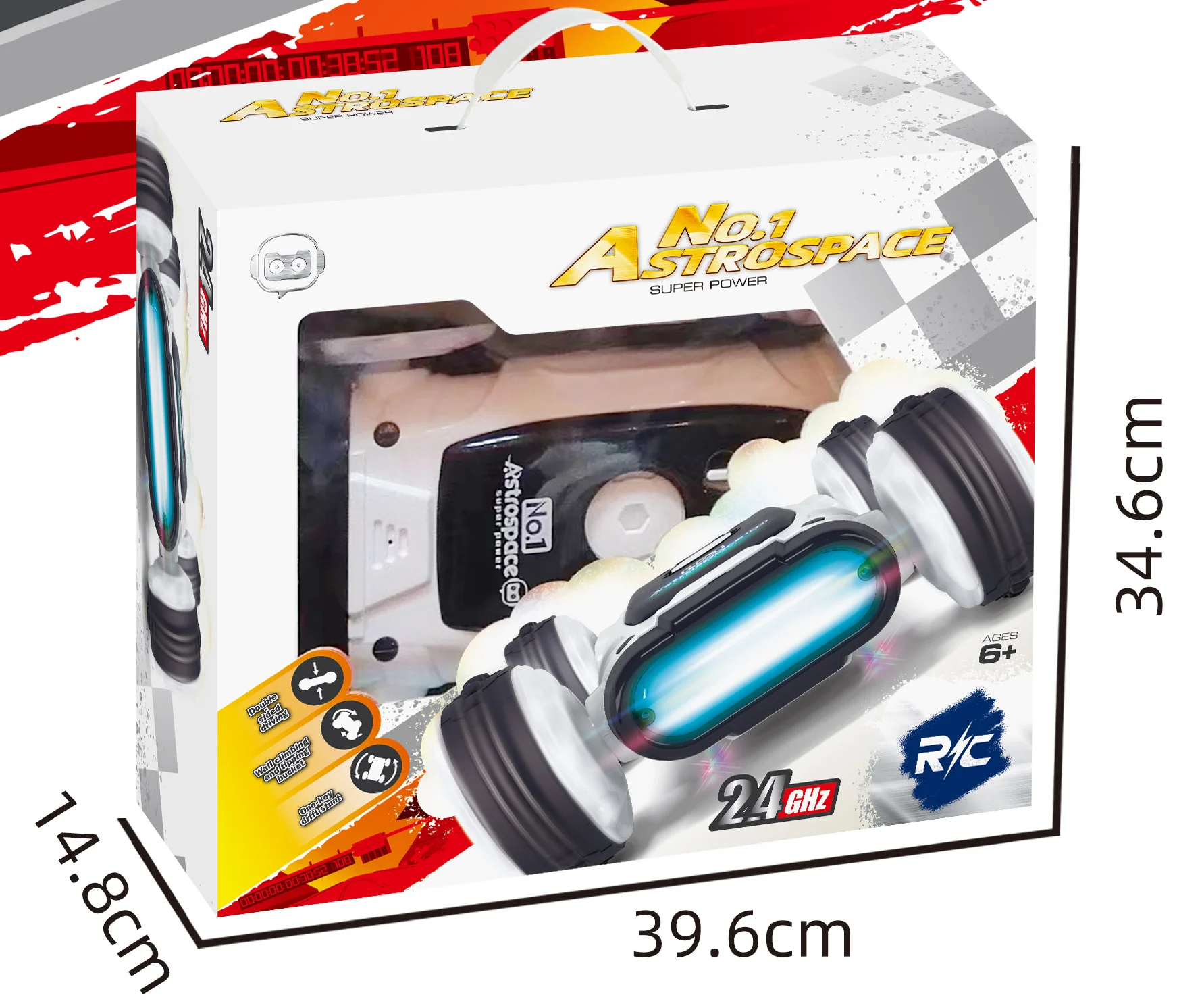 2.4G High speed proportional stunt toy car Sci-fi light sensing one button drift 360 degree rotating toy car