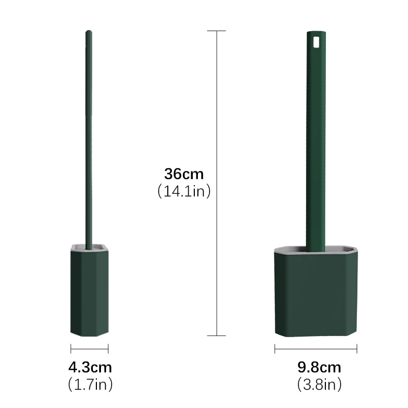 Household Mini Silicone Toilet Brush Cleaner Tool For Bathroom Cleaning Silicone Toilet Brush Wall Mounted And Holder Sets