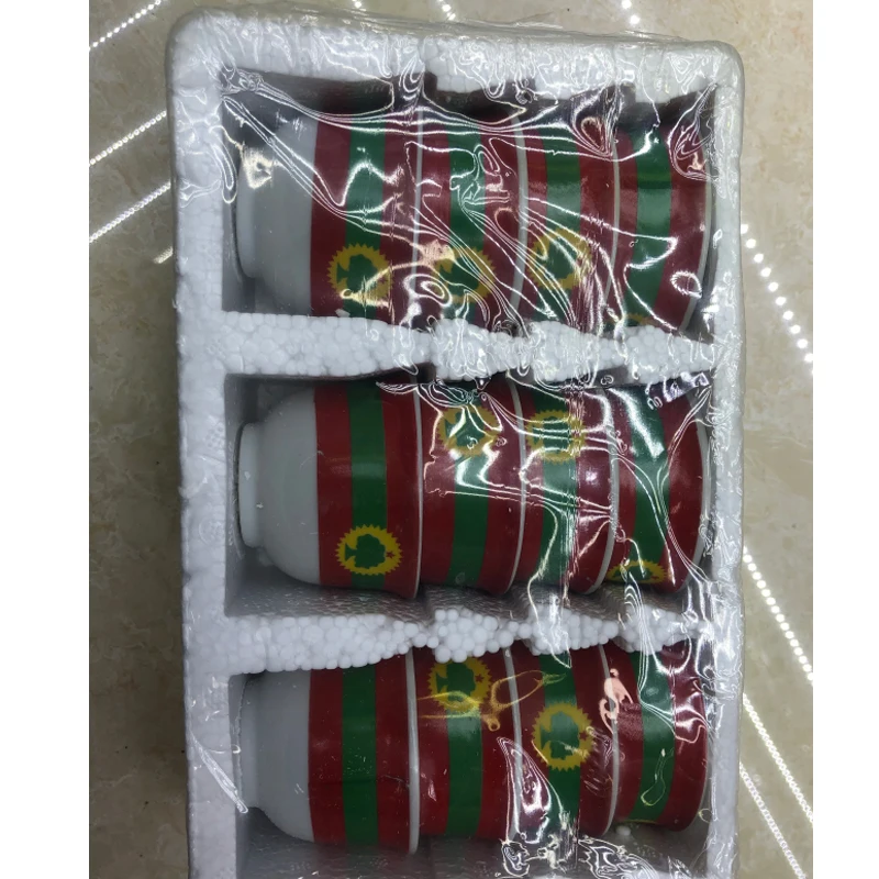 Ceramic Cawa Coffee Cups Set Porcelain Without Handle  For Saudi Arabic Ethiopian