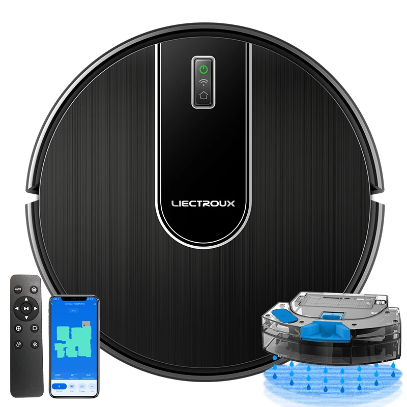 LIECTROUX N7S-U 4400mAh battery 4000pa suction power automatic smart robot cleaner for floor