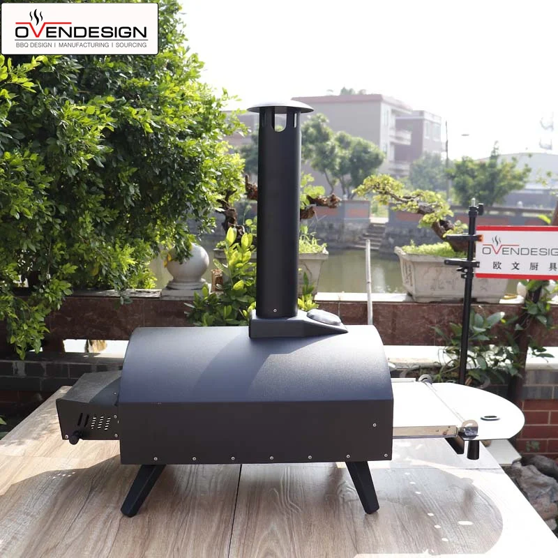 Portable 13 Inches Black Gas Pizza Oven LPG/ Natural Gas Built-in Ovens Major Kitchen Appliances For Outside