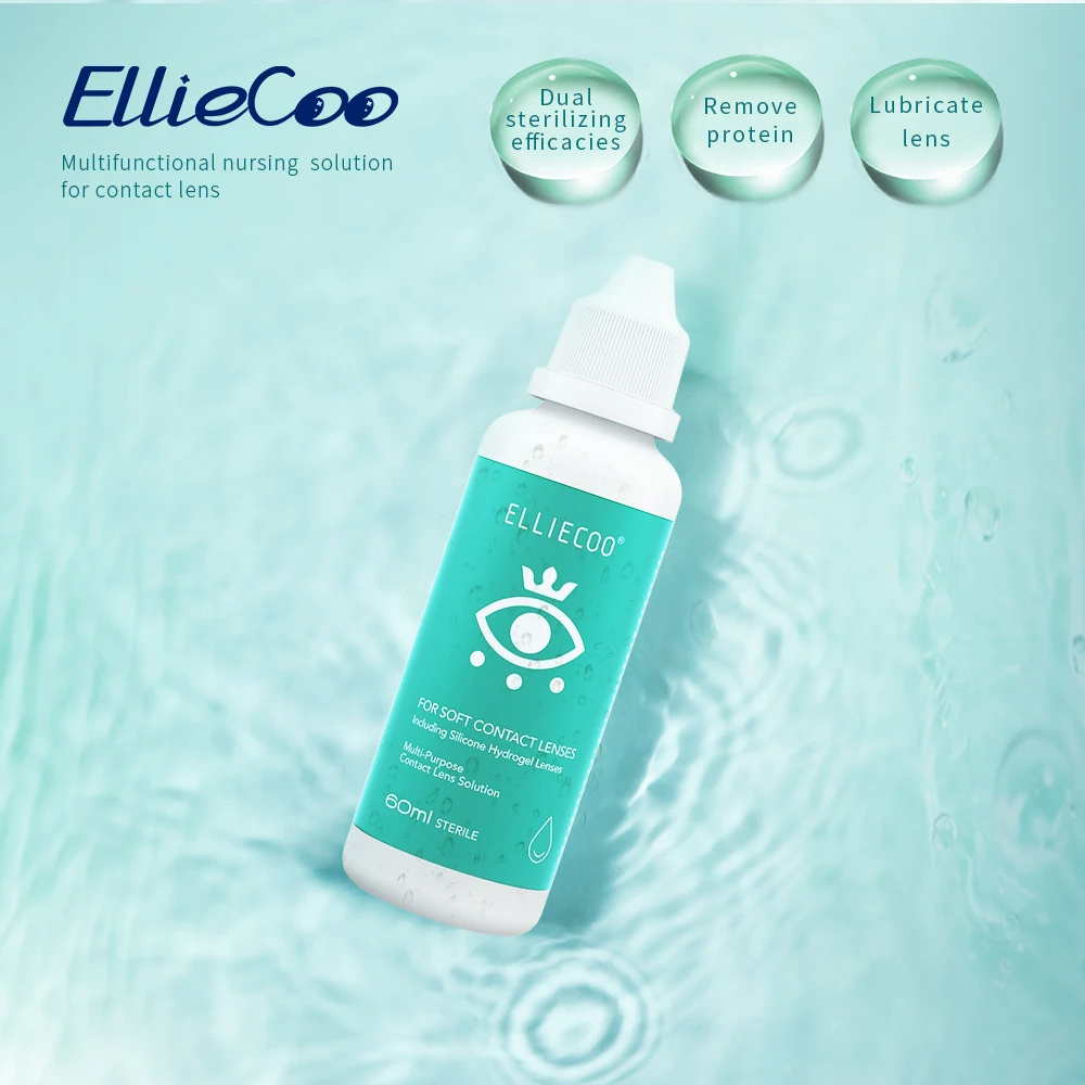 EllieCOO 60ML Wholesale Multi-purpose Contact Lens Care Solution Soft Contact Lens Potion