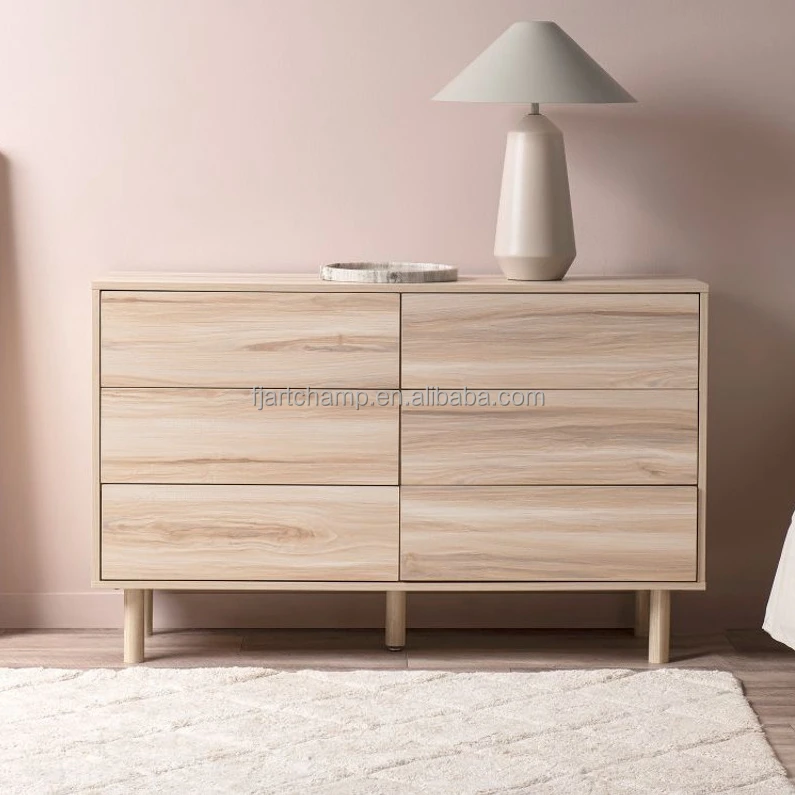 3 Drawer Modern Lamp Wooden Nordic Nightstand