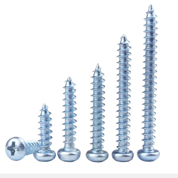 High strength blue white zinc pan head self tapping screws M3.5