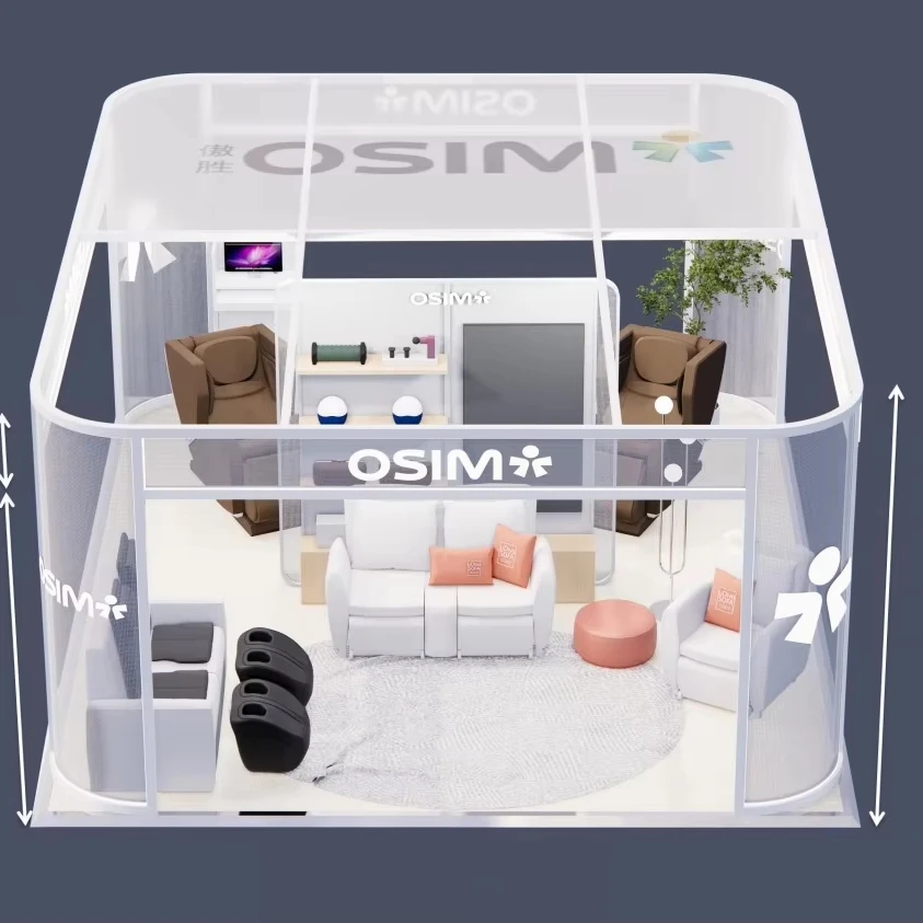 5x6M  30sqm Massage chair Pop up Retail Store at Shopping Mall Display Booth Aluminum Cloth Store Exhibition frame
