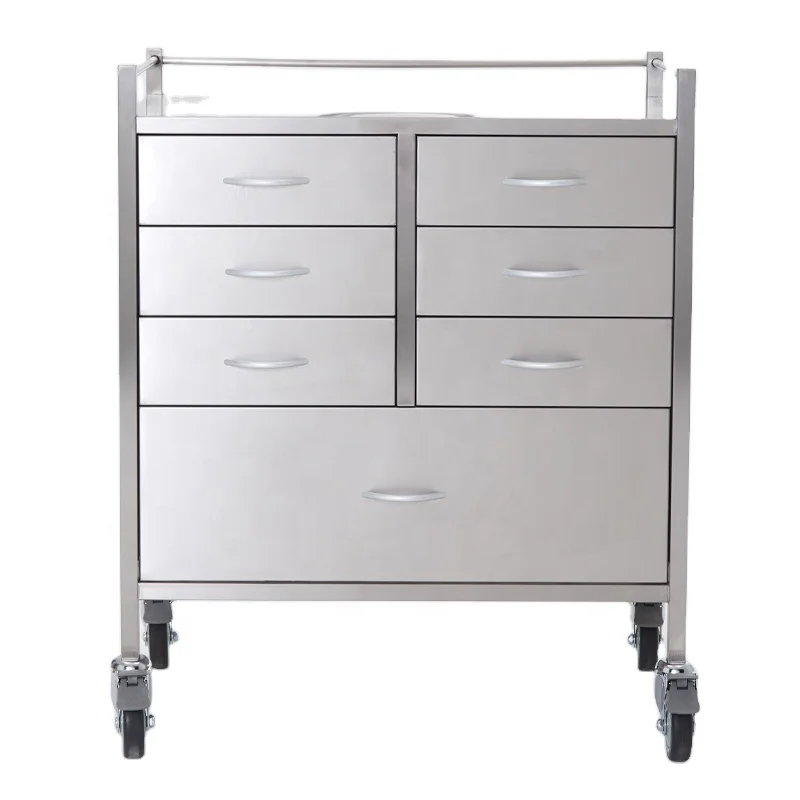 Meditroll MRT07 Made in China Metal Frame Stainless Steel Medical Cart for School