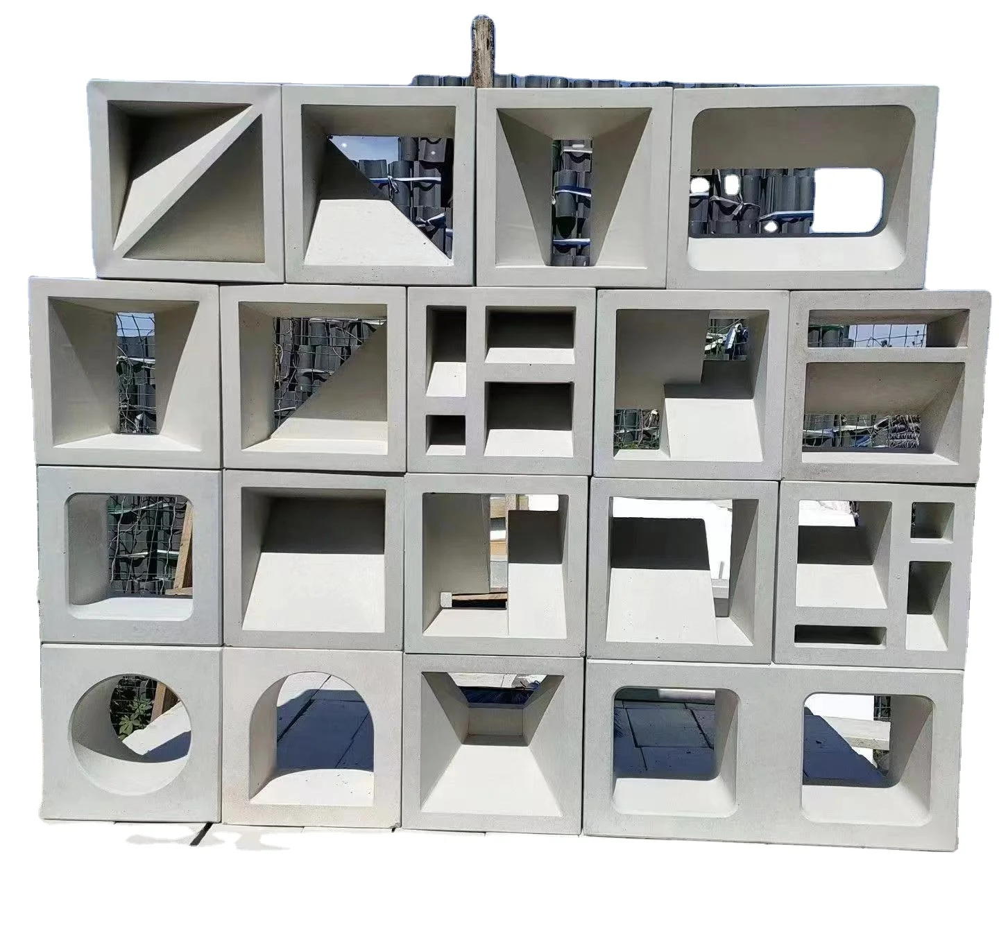 Цементный Блок бетонная внешняя плитка для украшения окна кирпич Бриз вентиляционный фон стены из искусственной кожи простая установка