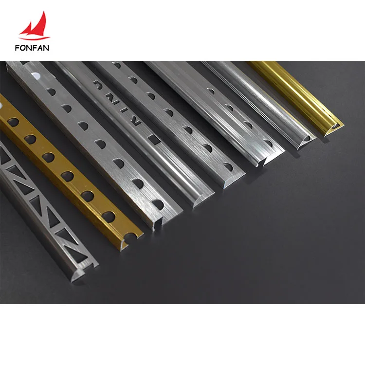 Hot sale tile straight edging  metal aluminum tile parquet accessories various transition profile parquet floor tile trim