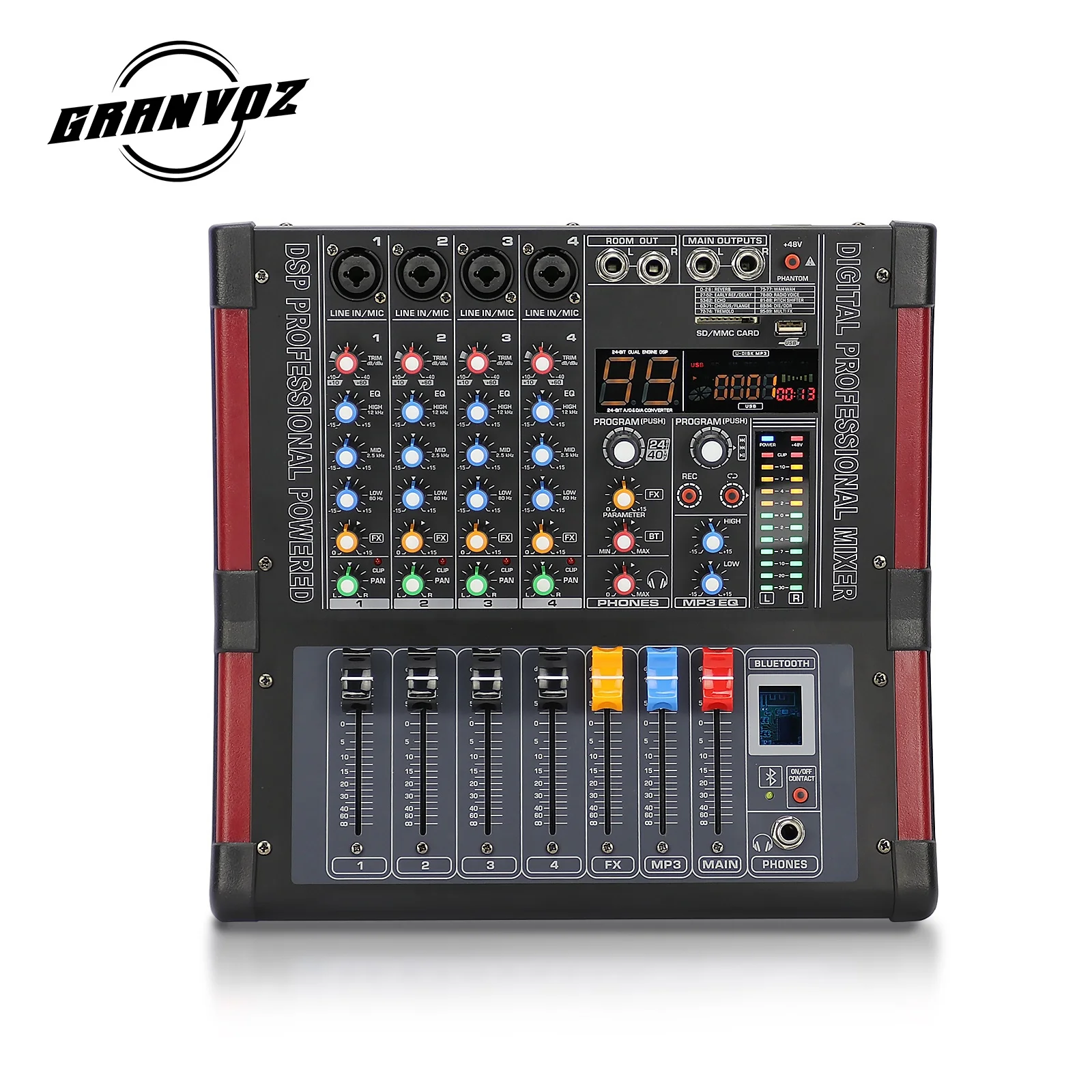Усилитель музыкальный миксер dj звуковой 4