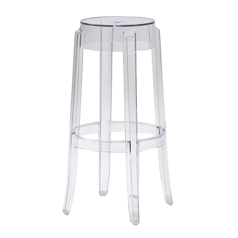 Modern Plastic Polycarbonate Stackable Crystal Acrylic Resin High Clear Ghost Barstool Transparent Bar Stool