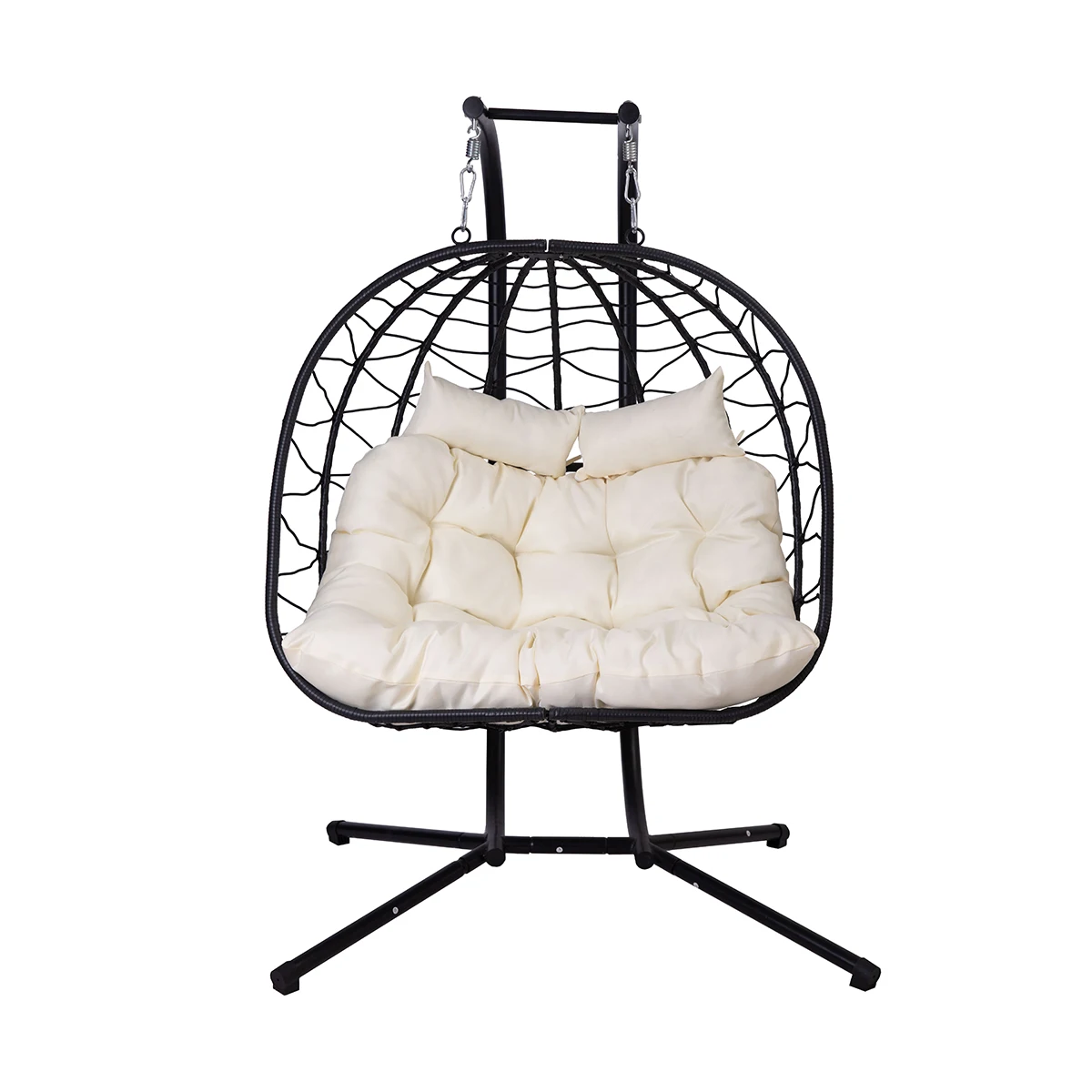 Wholesale Fashion Design Outdoor Garden Patio Rattan Folding Balcony Foldable Terrace Hanging Swing Egg Pod Chair For Bedroom