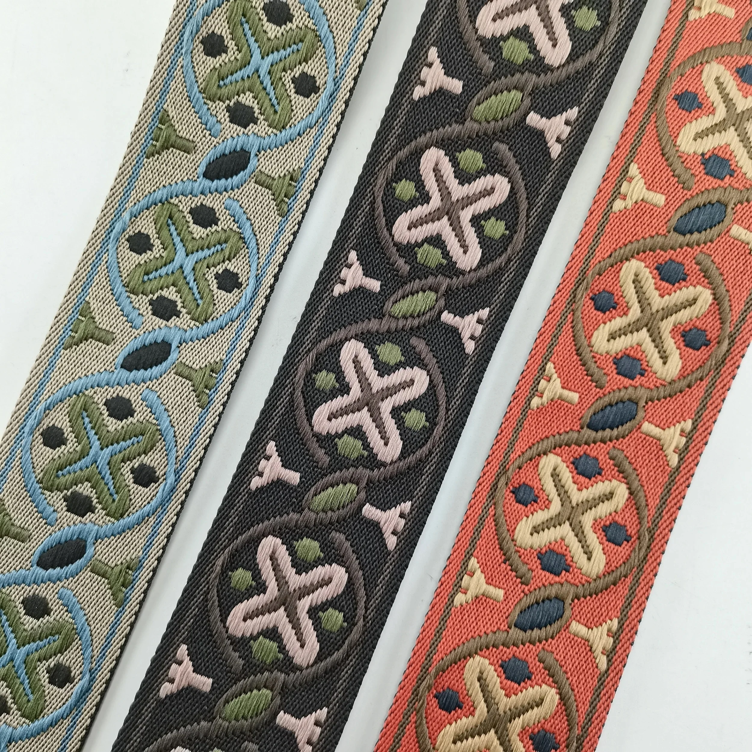 Webbing Colorful Cotton Ribbon for Garments Shoes Bags Belt Hat Decoration Headwear Accessories National Style Jacquard 38mm