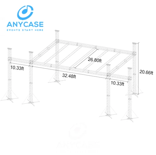 Customizable Aluminum Frame Truss Structure and Stage Lights Exhibition Truss