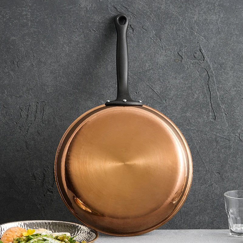 Single handle skillet Commercial hammergrain stainless steel paella pan Steak pan skillet at Hotel Restaurant