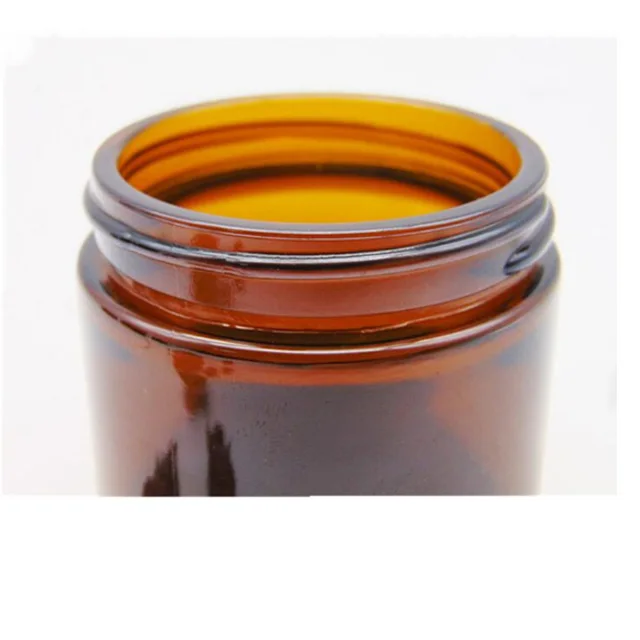 amber wide mouth glass storage jar with lid for candle cosmetic packaging 5ml 15ml 30ml 50ml 60ml 100ml  500ml