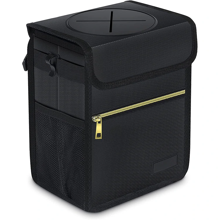Waterproof Car Trash Can Garbage Bag, Leak-Proof Car Garbage Can with Storage Pockets Hanging for Headrest