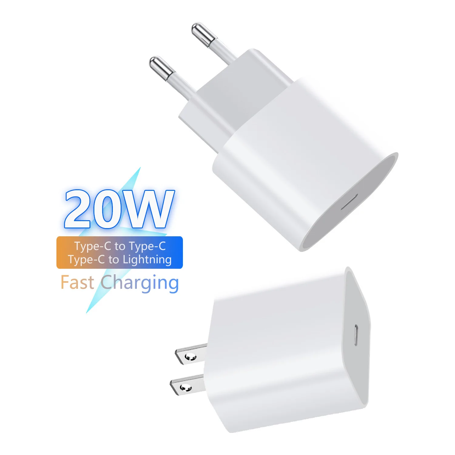 Us Eu Uk Original Wholesale Type C Fast Charger For Apple Fast 20w Pd Charger For Iphone Usb-c 12w Power Adapter