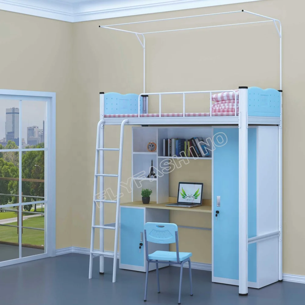 
Bedroom furniture dorm bunk bed for kids bunk bed with slide 