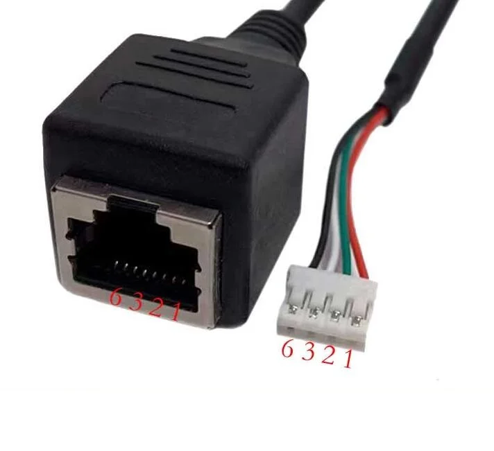 RJ45 Female extension 8P8C to 4P 2.0 1.25 1.5 Pitch Connector Terminal Cable Assembly Wire