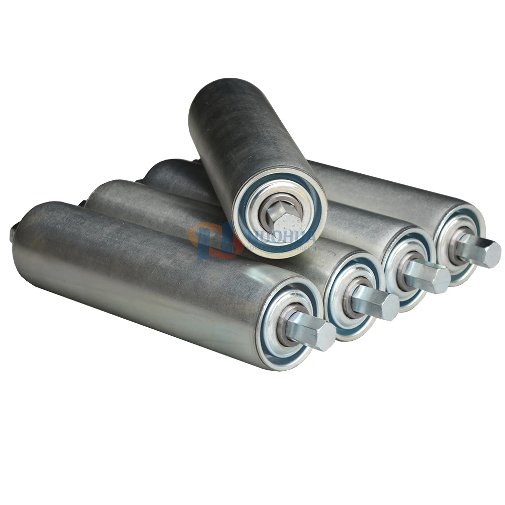Gravity roller  Heavy Duty Spring Loaded Hexagonal Axis Steel Roller