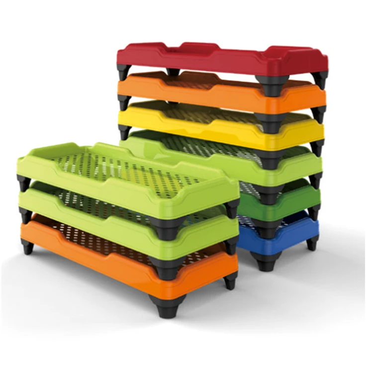 Custom Indoor Kindergarten Safety Bed Set Newly Designed Plastic for Children Kids Bed Over 2 Years 3 Years Colour