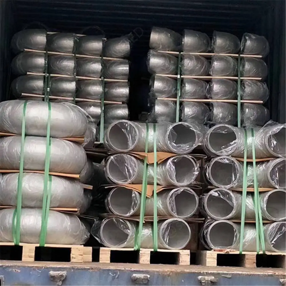 butt welded aluminum pipe fittings 2.5 inch sch40s Al 7075 aluminium alloy 90 degree elbow pipe