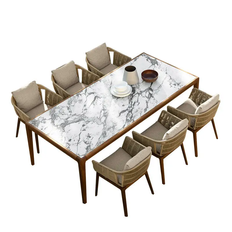 Patio Party French Bistro Cafe Furniture Stackable Garden Outdoor Dining Rope Chair