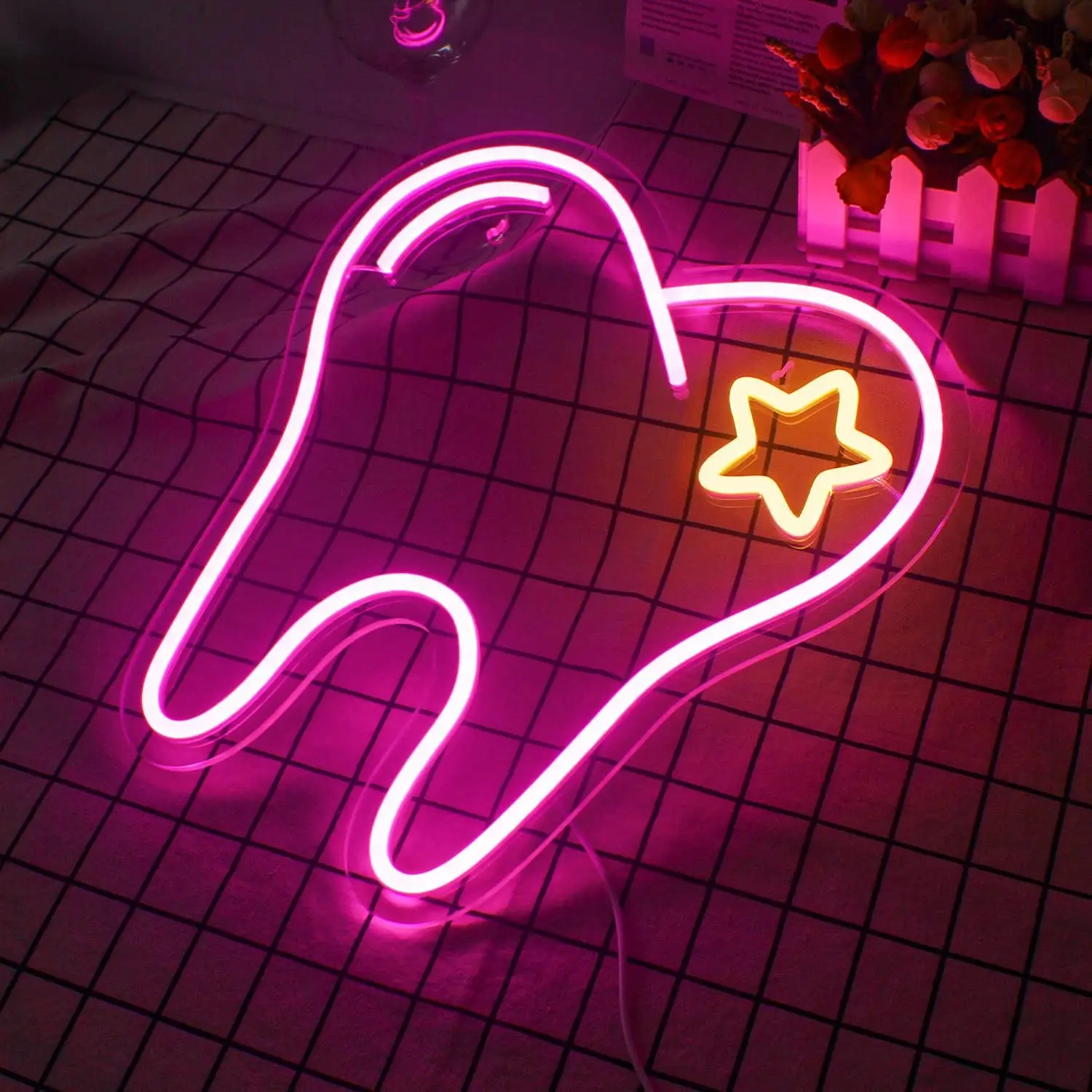 Neon Sign Custom Teeth Neon Sign Logo LED Neon Sign Business Hospital Store Indoor Decorations Advertising Board Dentisit