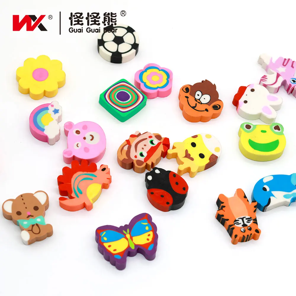 2D cartoon eraser Animal eraser Dolphin Whale Color colored erasear for kids student supplies factory low price promotion